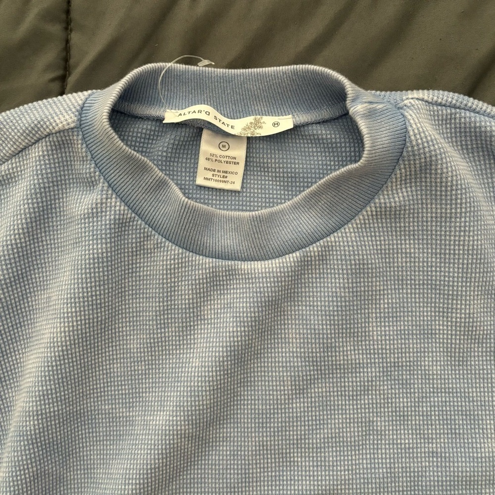 Altar’d State Blue Ruffle Top - Picture 2 of 3
